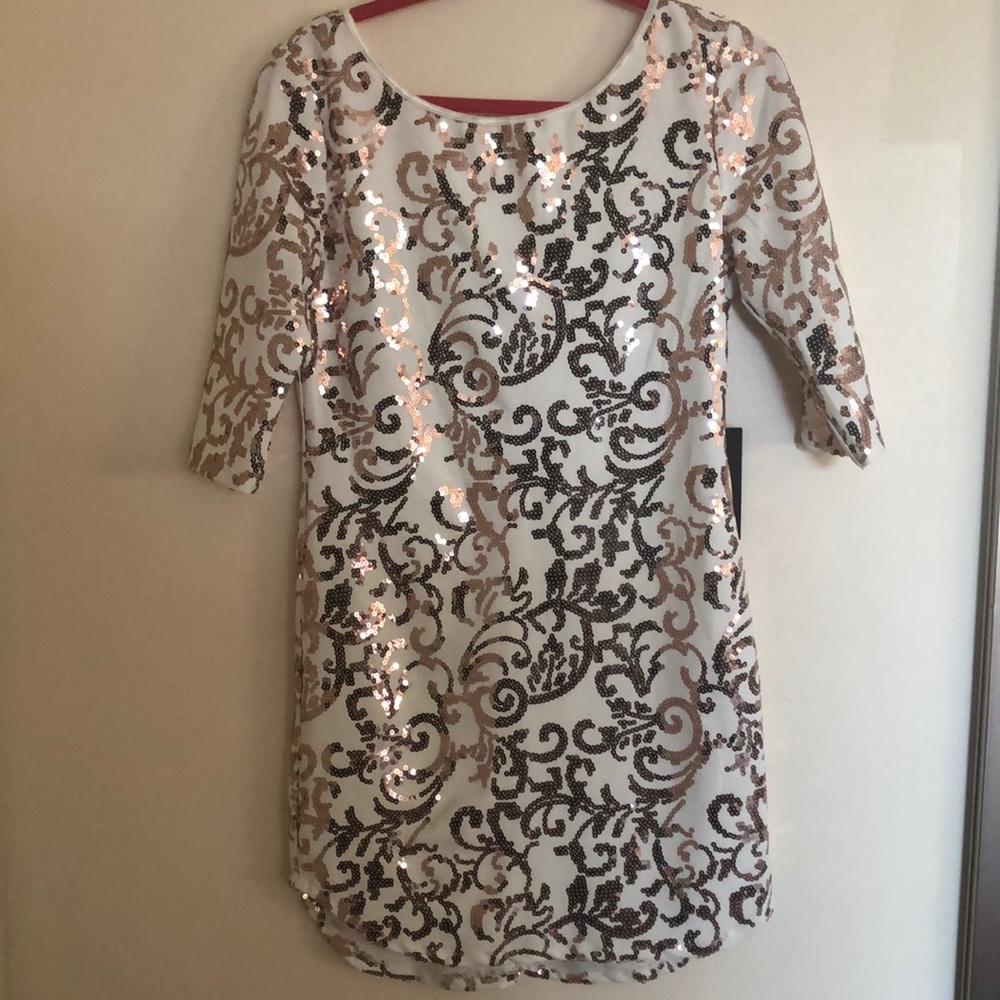 white and gold dress